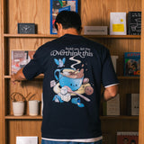 Brewing Anxie-Tea Oversized Tee - Space Blue